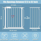 57.5-62" Extra Wide Baby Gate for Doorways - Image 2