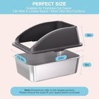 2PACK Stainless Steel Cat Litter Box, Large Litter Box - Image 3