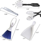 Tiny Cleanning Broom, Scooper Feeding Tool, Mini Dustpan and Brush, Stainless - Image 6