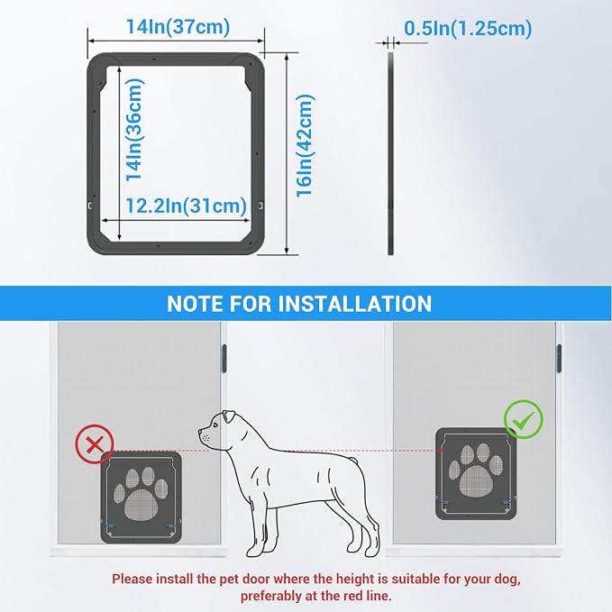 NAMSAN Dog Screen Door, Flap Opening 12 x 14 inches, Dog Door - Image 6