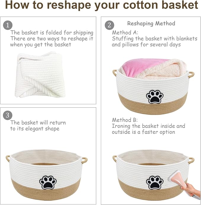 Dog Toy Basket, Large Dog Toy Storage Woven Rope Basket, Dog Toy Bin - Image 4