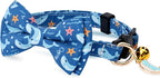 2 Pack Cotton Cat Collar with Bow Tie and Bell - Image 3