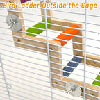 Hamiledyi Nature Wooden Bird Ladder Pet Parrots Climb Bridge Exercise Stands - Image 5