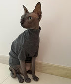 Sphynx Cats Shirt Cat Turtleneck Cotton Sweater Pullover Kitten T-Shirts - Image 2