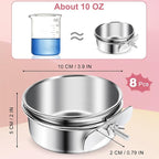 ToLanbbt 8 Pcs Stainless Steel Bird Food Bowls Bird Water Bowls - Image 2