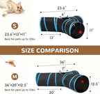 Tempcore Pet Tunnel Tube Cat Toys 3 Way Collapsible, Cat Tunnels - Image 2