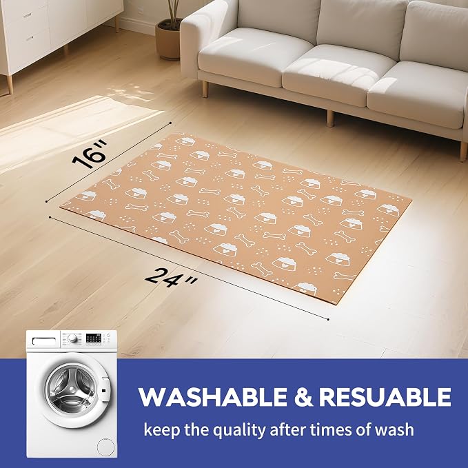 Cooyes Large Dog & Cat Food Mat 16"×24", Ultra-Absorbent Dog Bowl Mat - Image 7