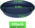 6 Pack of 10 inch Plant Saucer Blue, Heavy Duty Plastic Plant Saucer 10 inch - Image 2