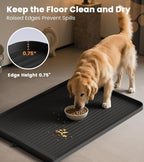 Dog Food Mat 36"x24", Waterproof Pet Feeding Mat - Image 3