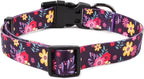 QQPETS Adjustable Soft Dog Collar: Print Flower Pink Multicolor Cute Patterns - Image 5