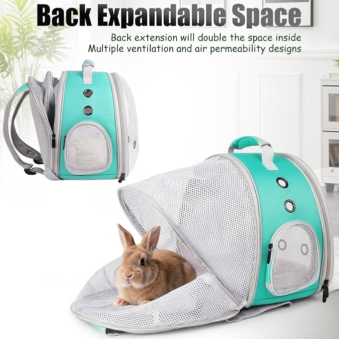 Back Expandable Backpack for Small Animals, Portable Travel Bag Breathable Pet - Image 2