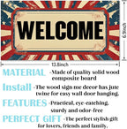 Welcome Sign for Front Door, Welcome Decor Wooden Hanging Sign for Wall Decor - Image 2