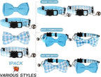 2 Pcs Boy Cat Collar with Bell Breakaway Cat Collars Cute Kitten Bow Tie Collar - Image 3