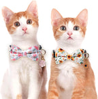 2 Pack Cotton Cat Collar with Bow Tie and Bell - Image 6