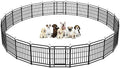 Dog Fence Outdoor 24 Piece Panels 32" Height, Square Steel Pipe by Committedtobetterpetlife