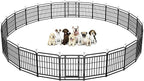 Dog Fence Outdoor 24 Piece Panels 32" Height, Square Steel Pipe by Committedtobetterpetlife