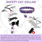 SCENEREAL Cat Collar with Bells, Leather Cat Collars with Paw Studded, - Image 5