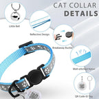 Cat Collar Breakaway with QR Code Name Tag, Reflective Kitten Collars with Bell - Image 7