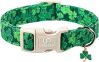 St. Patrick's Day Dog Collar, UP URARA PUP Shamrock Adjustable Pet Collar by UPURARAPUP