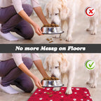 Dog Food Mat, Absorbent Water Bowl Mats Cat Pet Feeding Placemats Red 12 * 20 - Image 5