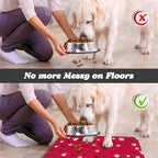 Dog Food Mat, Absorbent Water Bowl Mats Cat Pet Feeding Placemats Red 16 * 24 - Image 5