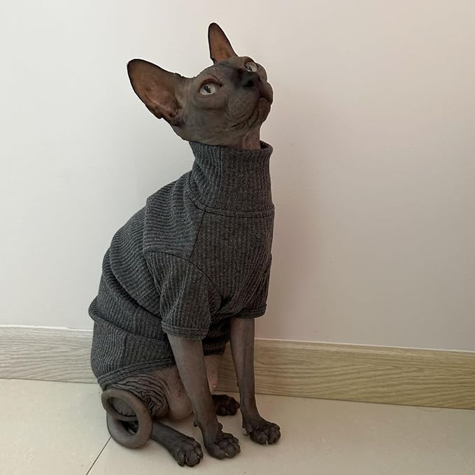 Kitipcoo Sweater for Sphynx Cat, Deep Grey - Image 5