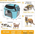 Large Cat Carrier for 2 Cats Safe Soft Side Pet Carrier for Dog Collapsible - Image 2