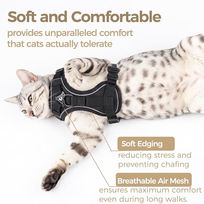 Cat Harness and Leash Set Escape Proof Tactical Small Kitten Harness Emotional - Image 7