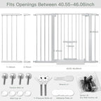 37 Inch Tall Baby Gate with Small Cat Door, Adjustable 29.55" and 46.06" - Image 2