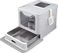 Enclosed Cat Litter Box with Lid Top Exit Covered Metal Stainless Steel Litter by Unknown