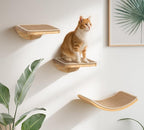 Curved Cat Wall Hammock with Scratchable Sisal Pad, Large Floating Cat Shelf - Image 6