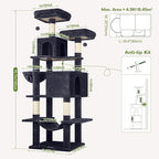 Globlazer Cat Tree Tower, 76-Inch Extra Tall Multi-Level Cat Furniture - Image 6