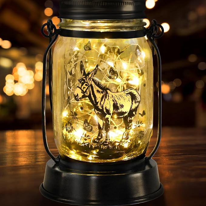 kyoryuger Donkey Gifts for Women/Men Donkey Solar Lanterns Mom Birthday Burro by kyoryuger