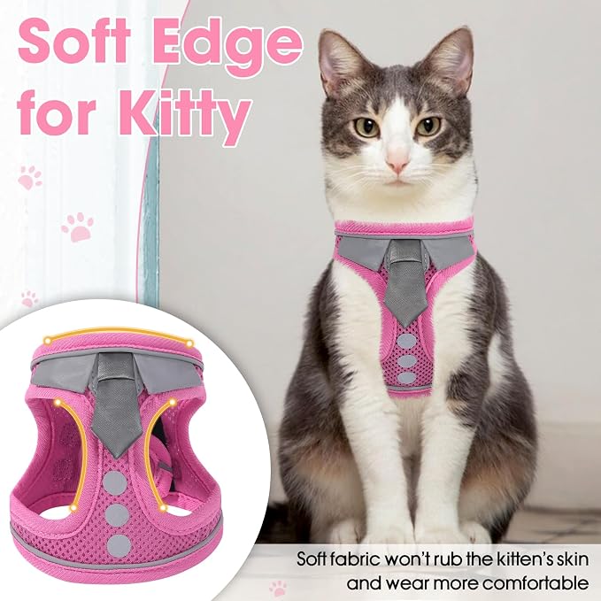 Cat Harness and Leash Set for Walking Escape Proof, Soft Adjustable Kitten - Image 4