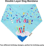 ADOGGYGO Dog Birthday Bandana Scarf and Blue Boy Pet Birthday Party Hat - Image 3