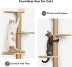 FUKUMARU Tall Cat Tree, 5 Tier Floor to Ceiling Cats Tower, Wall-Mounted Kitten - Image 7