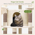 Globlazer Corner Cat Tree, 51in Curved Series Modern Cat Tower - Image 3