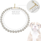 Chunky Pearl Dog Collar Large Breed, Adjustable Dog Necklace, Beaded Dog Collar - Image 2