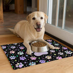Pet Feeding Mat 24x16 inch Glitter Paw Print Pet Bowl Placemat Non Slip Floor - Image 4