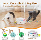 Potaroma Cat Toys 3in1 Automatic Interactive Kitten Toy, Fluttering Butterfly - Image 2