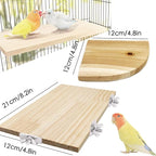 Bird Perch Platform Stand, Wood Perch Bird Platform Parrot Stand Playground - Image 2