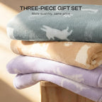 Luciphia 1 Pack 3 Cat Printed Fleece Pet Blankets Washable，Soft Warm Throw - Image 5