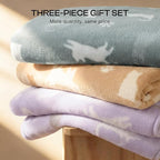 Luciphia 1 Pack 3 Cat Printed Fleece Pet Blankets Washable，Soft Warm Throw - Image 5