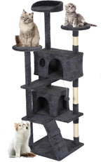 FDW | 62" Cat Tree Tower | Dark Gray | Multi-Level Indoor Activity Center by FDW