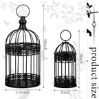 Sliner 4 Pcs Birdcage Candle Holder Valentine Decorative Bird Cages - Image 2