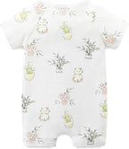 Unisex Summer Trendy 2-Pack Rompers Short Sleeve Zipped Bodysuit Infant Cotton - Image 3