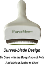 Pet Deshedding Tool with Curve Blade, Cat Grooming Brush, Tight V-shaped Teeth - Image 2