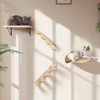 Wood Cat Wall Bed with Sisal Mat – Curved Cats Shelf - Image 8