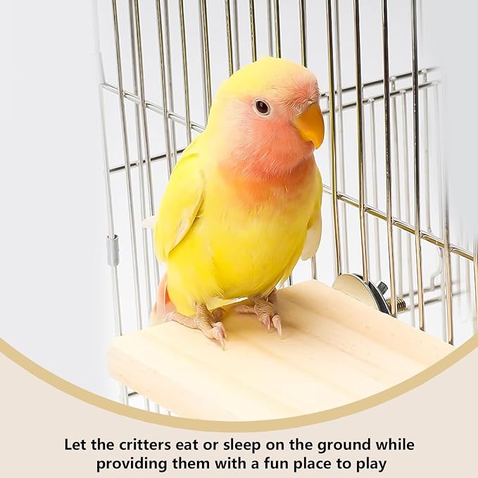 2Pcs Solid Wood Parrot Stand and Small Animal Climbing Platform - Image 4