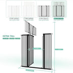 Jiprlak51 Extra Tall Cat Gate for Doorway – 28.5"-48.7" Extra Wide Pet Gate - Image 3